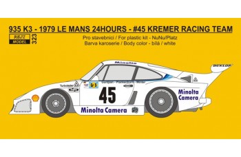 Decal – Porsche 935 K3 - 1979 Le Mans 24 hours - Kremer Racing Team